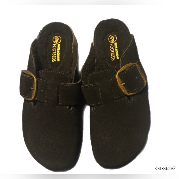 White Mountain Shoes - White Mountain Suede Footbed Clogs Sz 8.5